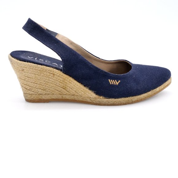 Viscata Womens Blue Wedge Heel Slingback Sandals - Picture 4 of 9